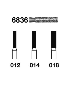 6836.314.014  KOMET FRESA DIAMANTE CILINDRICA TURBINA ø 014 GRANO GRUESO 5 ud.