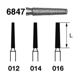 6847.314.012  KOMET FRESA DIAMANTE CONICA TURBINA ø 012 GRANO GRUESO 5 ud.