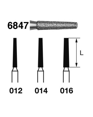 6847.314.012  KOMET FRESA DIAMANTE CONICA TURBINA ø 012 GRANO GRUESO 5 ud.