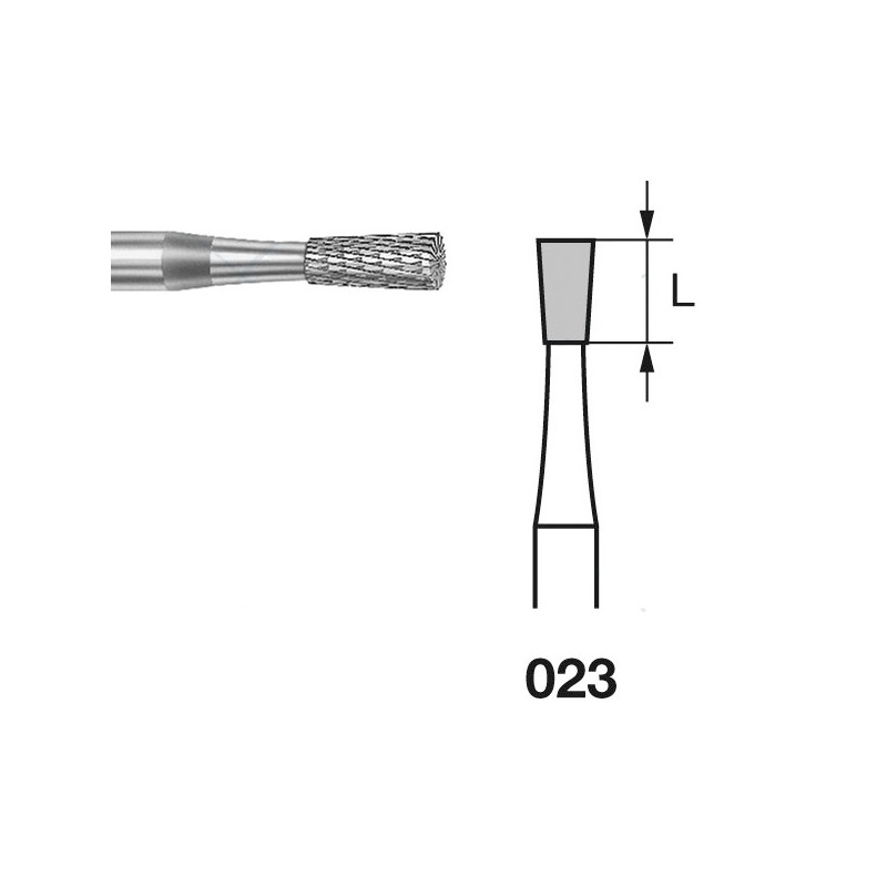 H137EF.104.023 KOMET FRESA C. TUNGSTENO CONO INVERTIDO PIEZA DE MANO ø 023 - 1uds