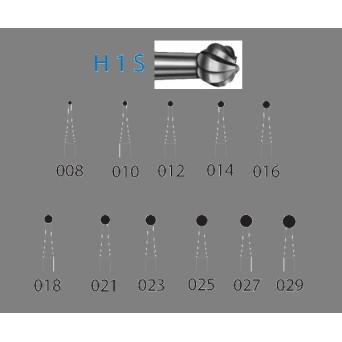 H1S.204.027  KOMET FRESA C. TUNGSTENO BOLA CONTRAANGULO ø 027  5 ud.