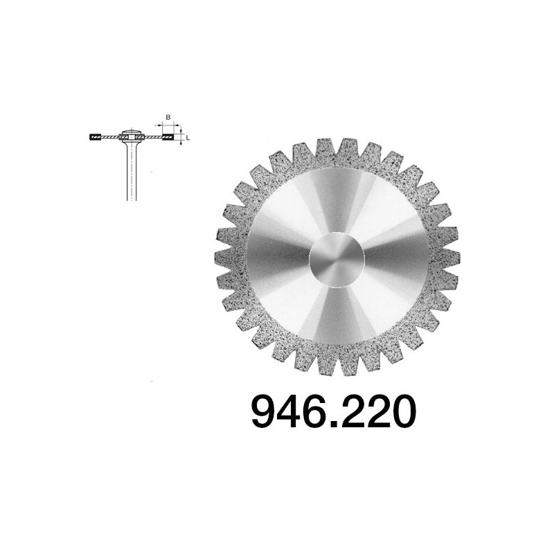 946.104.220 KOMET DISCO DIAMANTE DENTADO PIEZA DE MANO ø 220 - 1uds