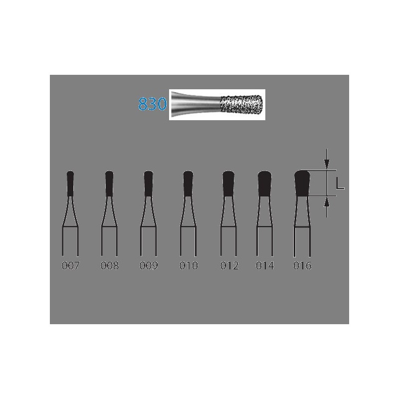 830.314.014  KOMET FRESA DIAMANTE PERA TURBINA ø 014 GRANO ESTANDAR 5 ud.