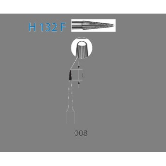 H132F.314.008  KOMET FRESA C. TUNGSTENO LANZA TURBINA ø 008  5 ud.