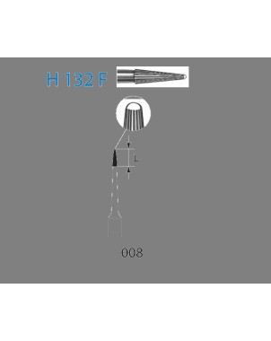 H132F.314.008  KOMET FRESA C. TUNGSTENO LANZA TURBINA ø 008  5 ud.