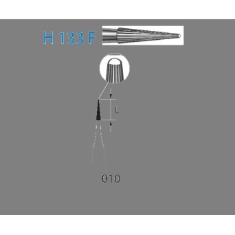 H133F.314.010  KOMET FRESA C. TUNGSTENO LANZA TURBINA ø 010  5 ud.