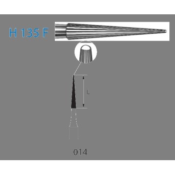 H135F.314.014  KOMET FRESA C. TUNGSTENO LANZA TURBINA ø 014  5 ud.