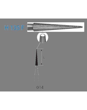 H135F.314.014  KOMET FRESA C. TUNGSTENO LANZA TURBINA ø 014  5 ud.
