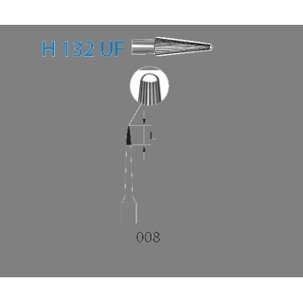 H132UF.314.008  KOMET FRESA C. TUNGSTENO LANZA TURBINA ø 008  5 ud.