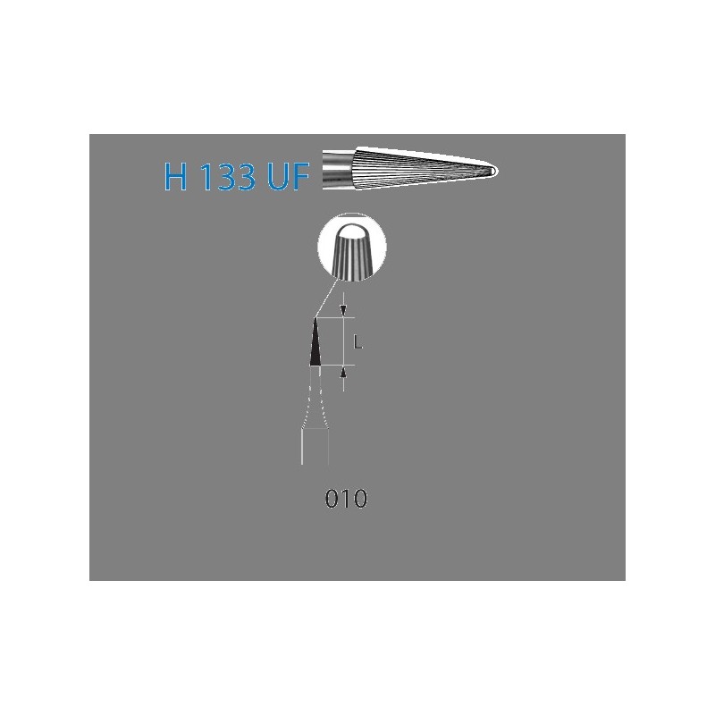 H133UF.314.010  KOMET FRESA C. TUNGSTENO LANZA TURBINA ø 010  5 ud.