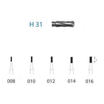 H31.104.016 KOMET FRESA C. TUNGSTENO CILINDRICA PIEZA DE MANO ø 016 - 5uds