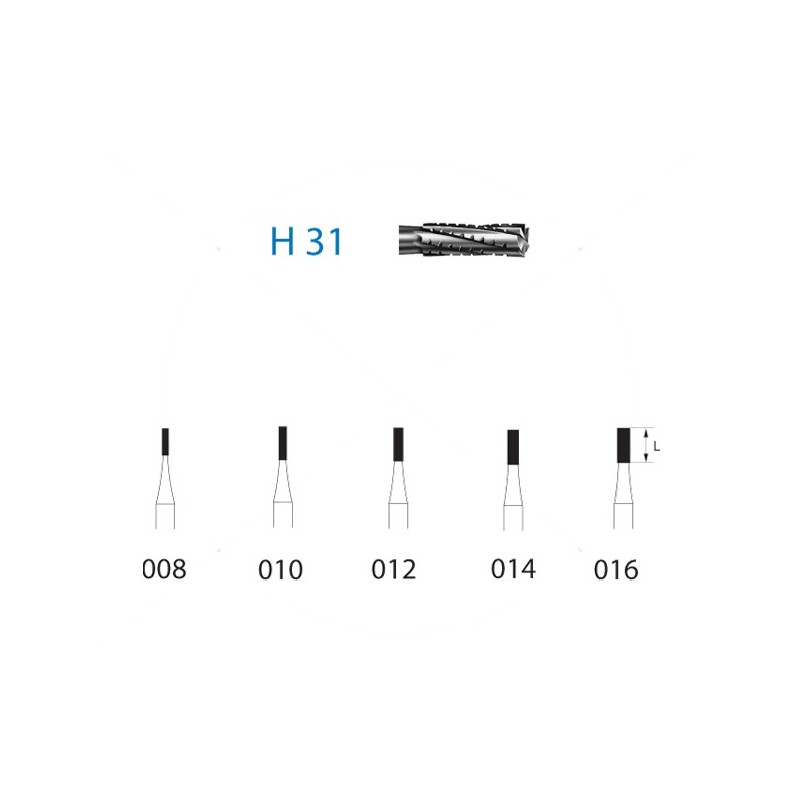 H31.104.016 KOMET FRESA C. TUNGSTENO CILINDRICA PIEZA DE MANO ø 016 - 5uds