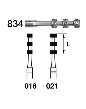 834.314.021  KOMET FRESA DIAMANTE FORMAS ESPECIALES TURBINA ø 021 GRANO ESTANDAR 5 ud.
