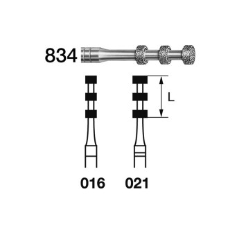 834.314.016  KOMET FRESA DIAMANTE FORMAS ESPECIALES TURBINA ø 016 GRANO ESTANDAR 5 ud.