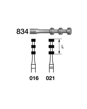 834.314.016  KOMET FRESA DIAMANTE FORMAS ESPECIALES TURBINA ø 016 GRANO ESTANDAR 5 ud.
