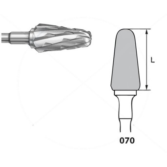 H79SGEA.104.070 KOMET FRESA C. TUNGSTENO CONICA REDONDEADA PIEZA DE MANO ø 070 - 1uds