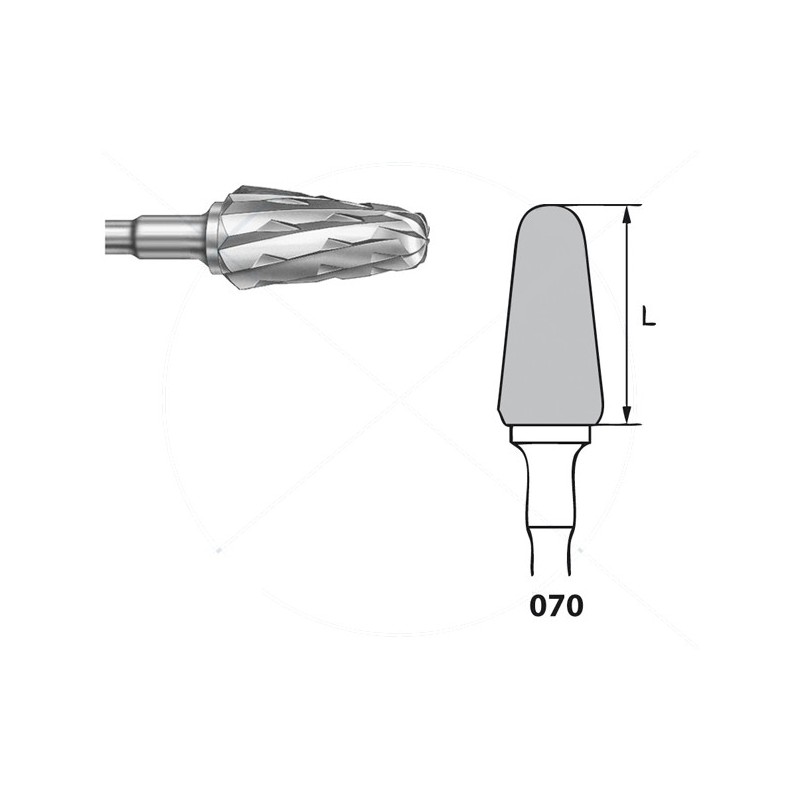 H79SGEA.104.070 KOMET FRESA C. TUNGSTENO CONICA REDONDEADA PIEZA DE MANO ø 070 - 1uds