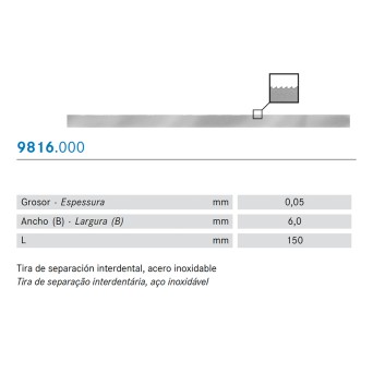TIRAS SEPARAR KOMET 9816.0 interdental 10 ud
