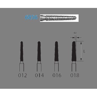 6856.314.016  KOMET FRESA DIAMANTE CONICA REDONDEADA TURBINA ø 016 GRANO GRUESO 5 ud.