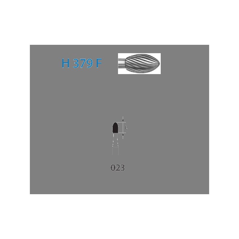 H379F.314.023  KOMET FRESA C. TUNGSTENO HUEVO TURBINA ø 023  5 ud.