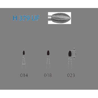 H379UF.314.014  KOMET FRESA C. TUNGSTENO HUEVO TURBINA ø 014  5 ud.