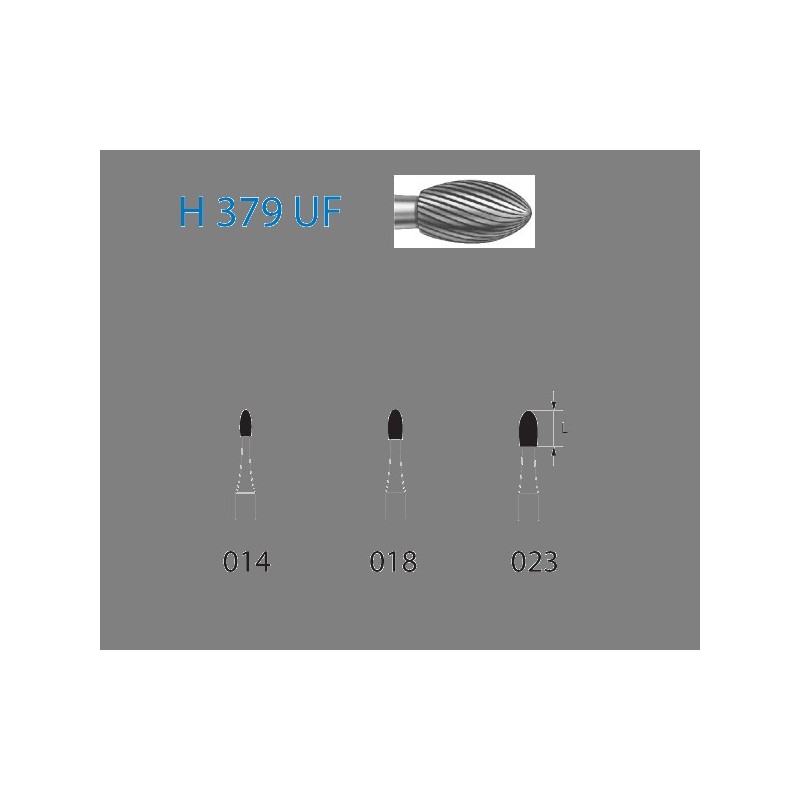 H379UF.314.014  KOMET FRESA C. TUNGSTENO HUEVO TURBINA ø 014  5 ud.