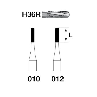 H36R.314.012  KOMET FRESA C. TUNGSTENO CONICA REDONDEADA TURBINA ø 012  5 ud.