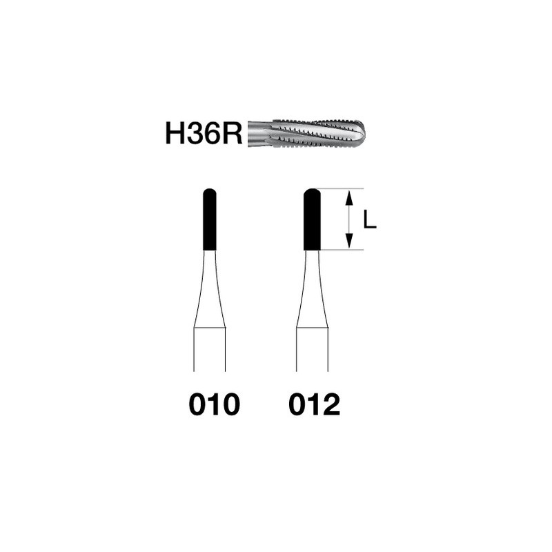 H36R.314.012  KOMET FRESA C. TUNGSTENO CONICA REDONDEADA TURBINA ø 012  5 ud.