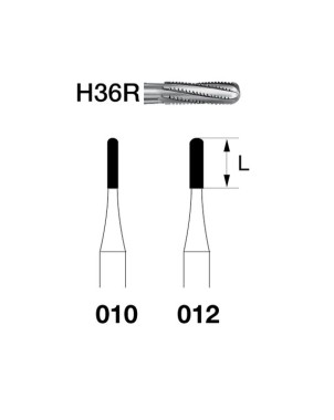 H36R.314.012  KOMET FRESA C. TUNGSTENO CONICA REDONDEADA TURBINA ø 012  5 ud.