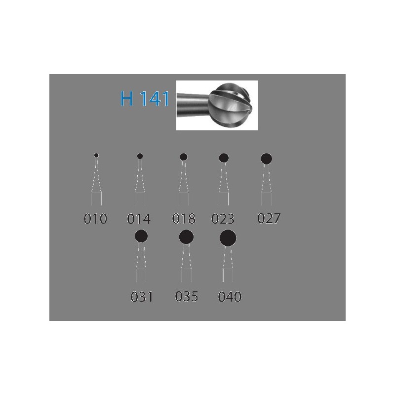 H141.205.027  KOMET FRESA C. TUNGSTENO BOLA CONTRAANGULO LARGO ø 027  1 ud.