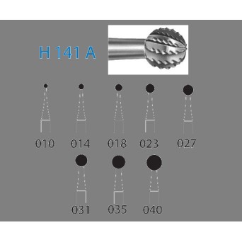 H141A.205.027  KOMET FRESA C. TUNGSTENO BOLA CONTRAANGULO LARGO ø 027  1 ud.