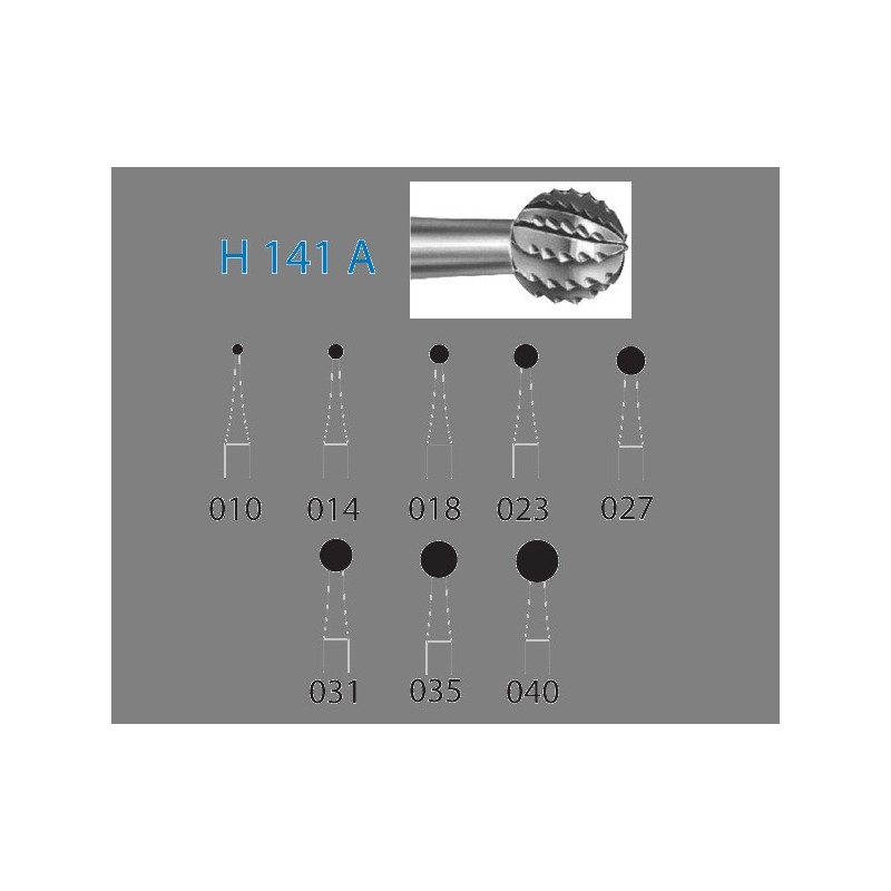 H141A.205.035  KOMET FRESA C. TUNGSTENO BOLA CONTRAANGULO LARGO ø 035  1 ud.