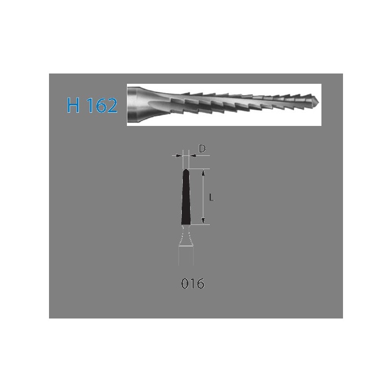 H162.314.016  KOMET FRESA C. TUNGSTENO CONICA TURBINA ø 016  1 ud.