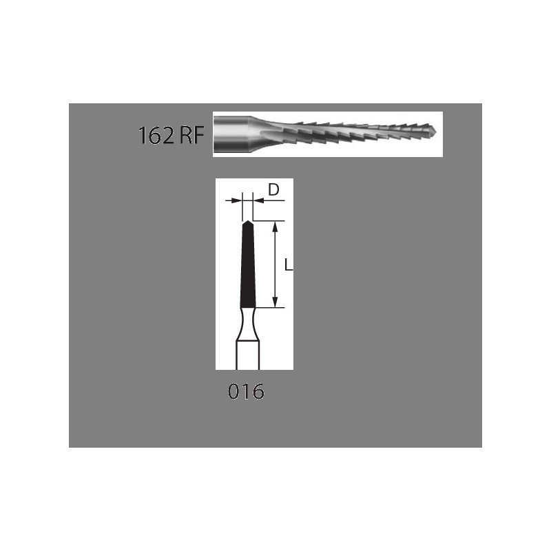 162RF.204.016  KOMET FRESA ACERO CONICA CONTRAANGULO ø 016  1 ud.