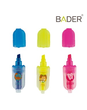 Subrayador fluorescente Mia, Dino y Baddy - Sticker highlighter BADER