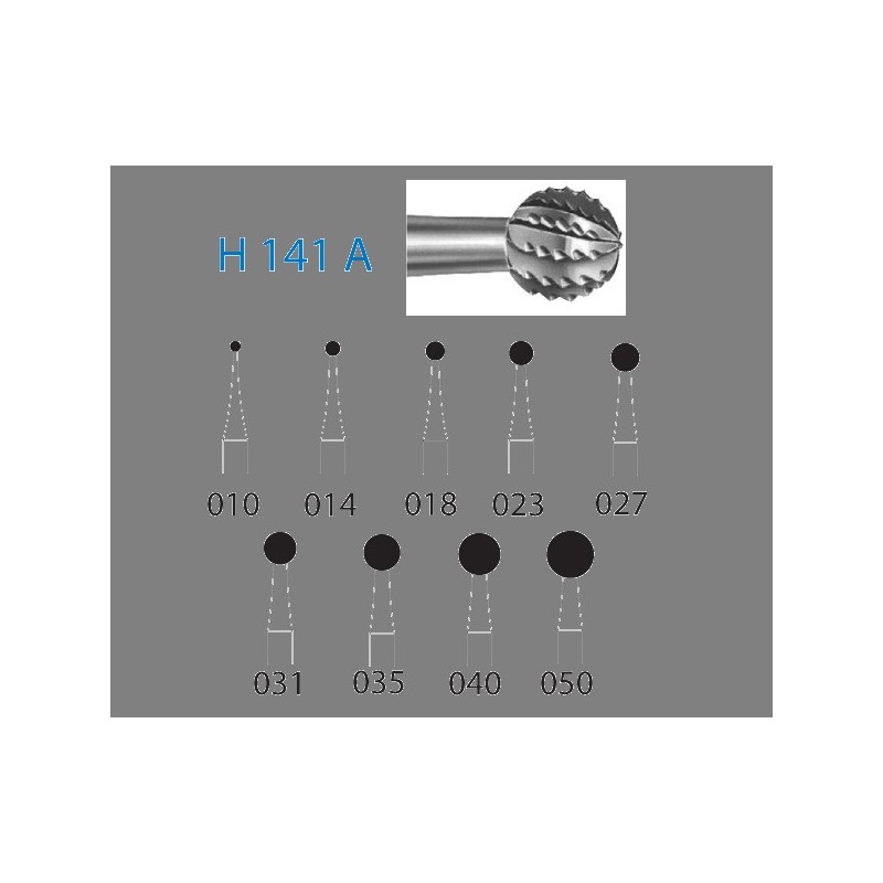 H141A.104.018  KOMET FRESA C. TUNGSTENO BOLA PIEZA DE MANO ø 018  5 ud.