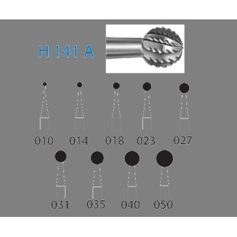 H141A.104.040  KOMET FRESA C. TUNGSTENO BOLA PIEZA DE MANO ø 040  1 ud.