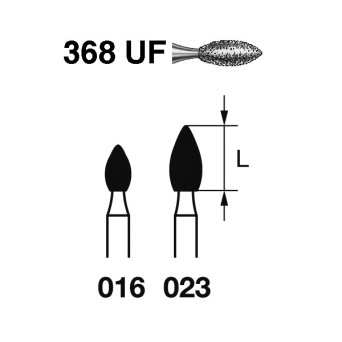 368UF.314.016  KOMET FRESA DIAMANTE BALON RUGBY TURBINA ø 016 GRANO ULTRA FINO 5 ud.