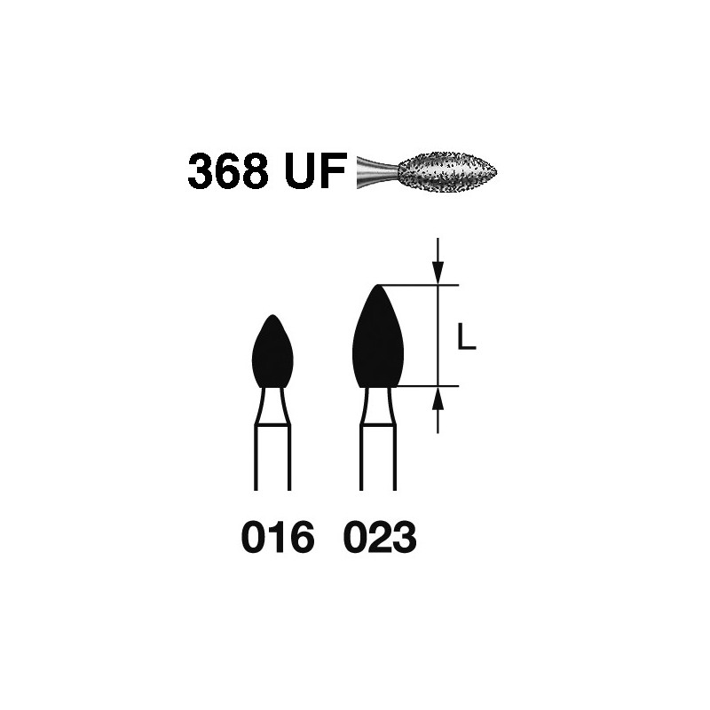 368UF.314.016  KOMET FRESA DIAMANTE BALON RUGBY TURBINA ø 016 GRANO ULTRA FINO 5 ud.