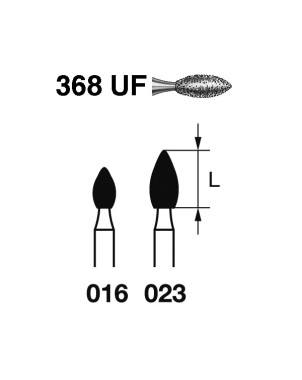 368UF.314.023  KOMET FRESA DIAMANTE BALON RUGBY TURBINA ø 023 GRANO ULTRA FINO 5 ud.