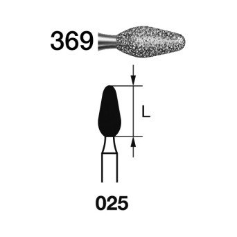 369.314.025  KOMET FRESA DIAMANTE FORMAS ESPECIALES TURBINA ø 025 GRANO ESTANDAR 5 ud.