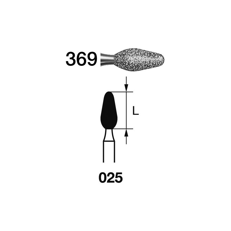 369.314.025  KOMET FRESA DIAMANTE FORMAS ESPECIALES TURBINA ø 025 GRANO ESTANDAR 5 ud.