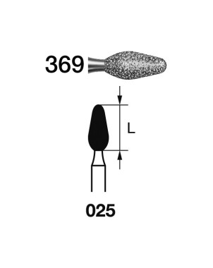 369.314.025  KOMET FRESA DIAMANTE FORMAS ESPECIALES TURBINA ø 025 GRANO ESTANDAR 5 ud.