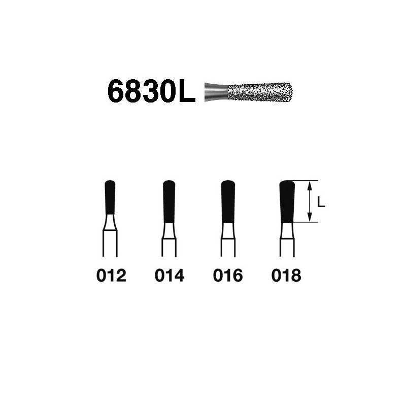 6830L.314.014  KOMET FRESA DIAMANTE PERA TURBINA ø 014 GRANO GRUESO 5 ud.