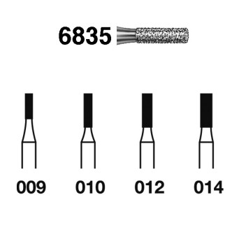 6835.314.010  KOMET FRESA DIAMANTE CILINDRICA TURBINA ø 010 GRANO GRUESO 5 ud.