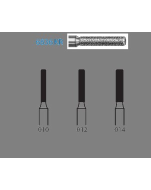 6836KR.314.014  KOMET FRESA DIAMANTE CILINDRICA BORDE REDONDEADO TURBINA ø 014 GRANO GRUESO 5 ud.