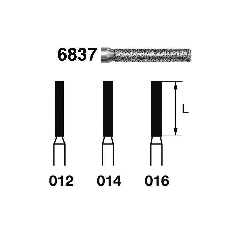 6837.314.016  KOMET FRESA DIAMANTE CILINDRICA TURBINA ø 016 GRANO GRUESO 5 ud.