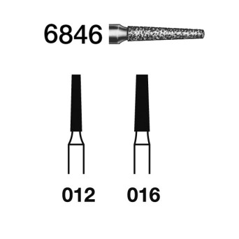 6846.314.012  KOMET FRESA DIAMANTE CONICA TURBINA ø 012 GRANO GRUESO 5 ud.