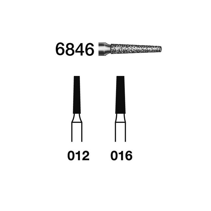 6846.314.016  KOMET FRESA DIAMANTE CONICA TURBINA ø 016 GRANO GRUESO 5 ud.