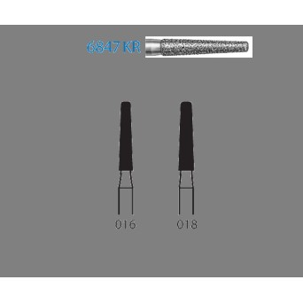6847KR.314.016  KOMET FRESA DIAMANTE CONICA BORDE REDONDEADO TURBINA ø 016 GRANO GRUESO 5 ud.